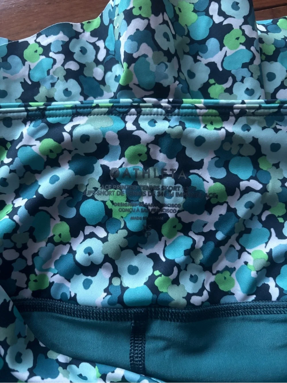 Athleta Floral Ace Skort in Teal, Mint, and Navy